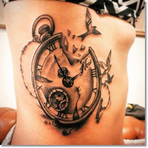 Pocket watch tattoos design, idea 48