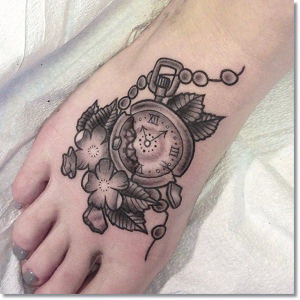 Pocket watch tattoos design, idea 49