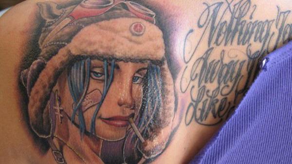 Ruby rose tattoos design, idea 3