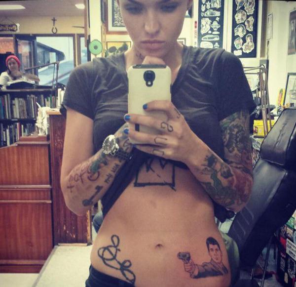 Ruby rose tattoos design, idea 4