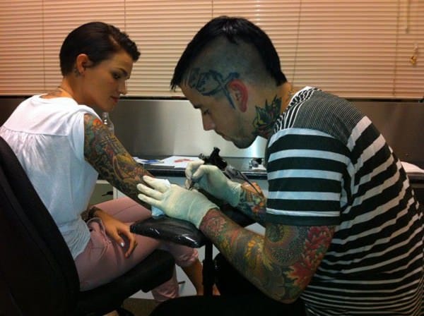 Ruby rose tattoos design, idea 8