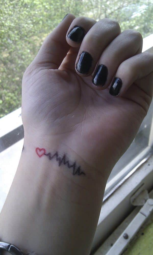 Heartbeat tattoos design, idea 25