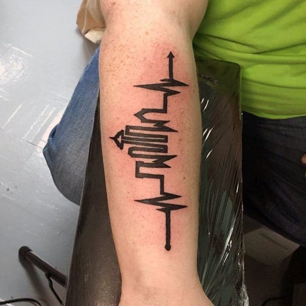 Heartbeat tattoos design, idea 27