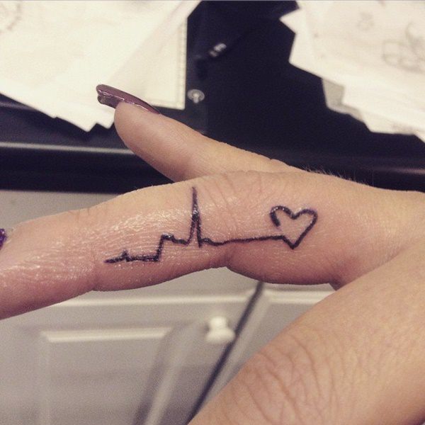 Heartbeat tattoos design, idea 28