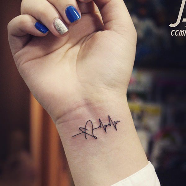 Heartbeat tattoos design, idea 29