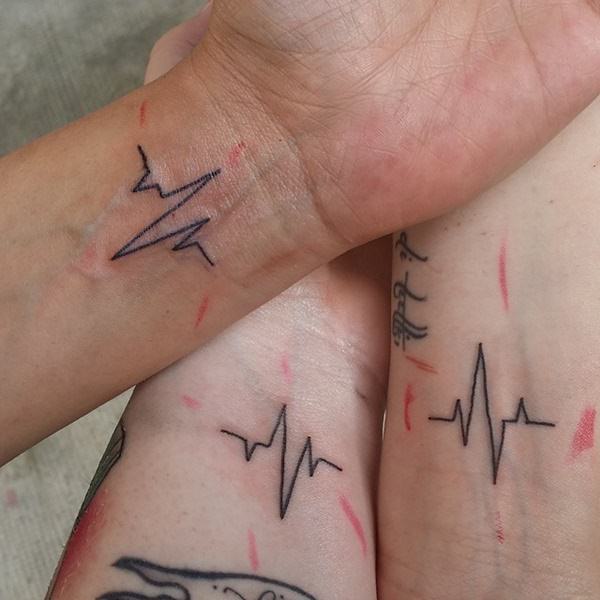 Heartbeat tattoos design, idea 30