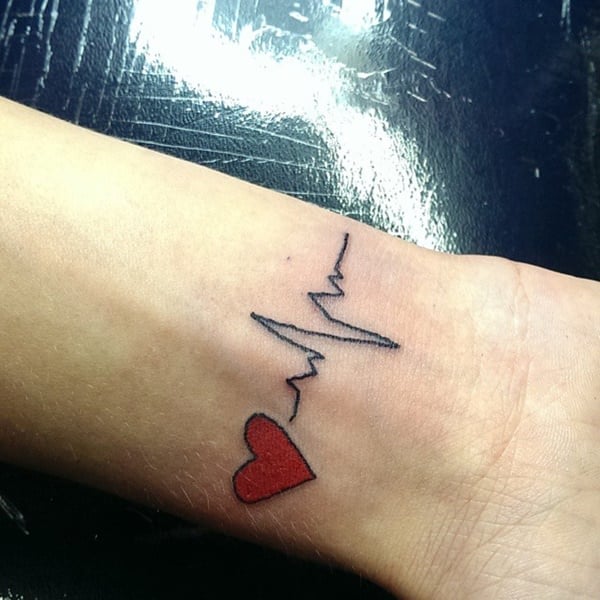 Heartbeat tattoos design, idea 32