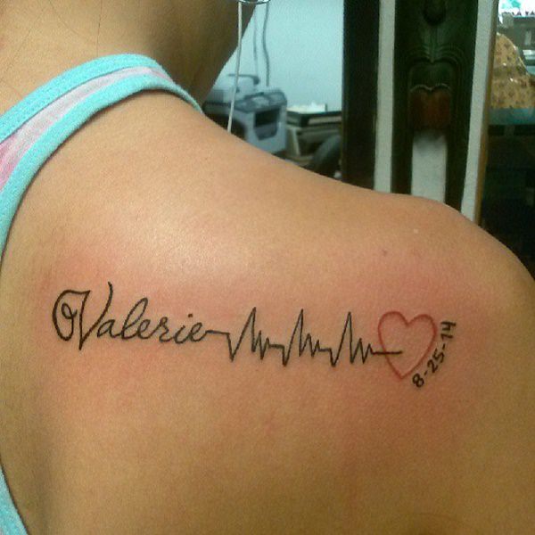 Heartbeat tattoos design, idea 33