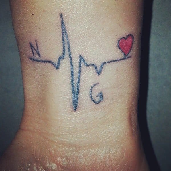 Heartbeat tattoos design, idea 15