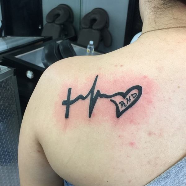 Heartbeat tattoos design, idea 35