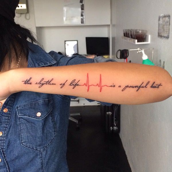 Heartbeat tattoos design, idea 36