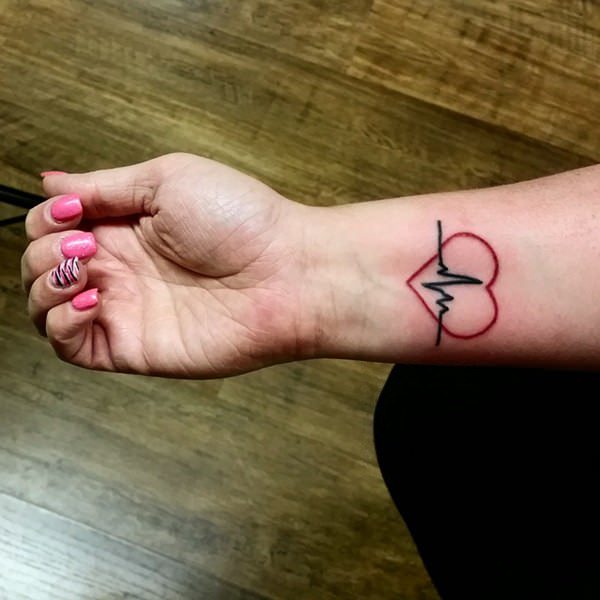 Heartbeat tattoos design, idea 38