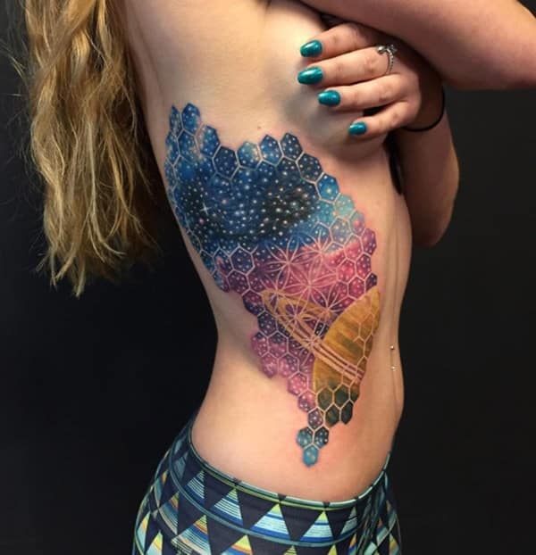 Rib cage tattoo design, idea 2