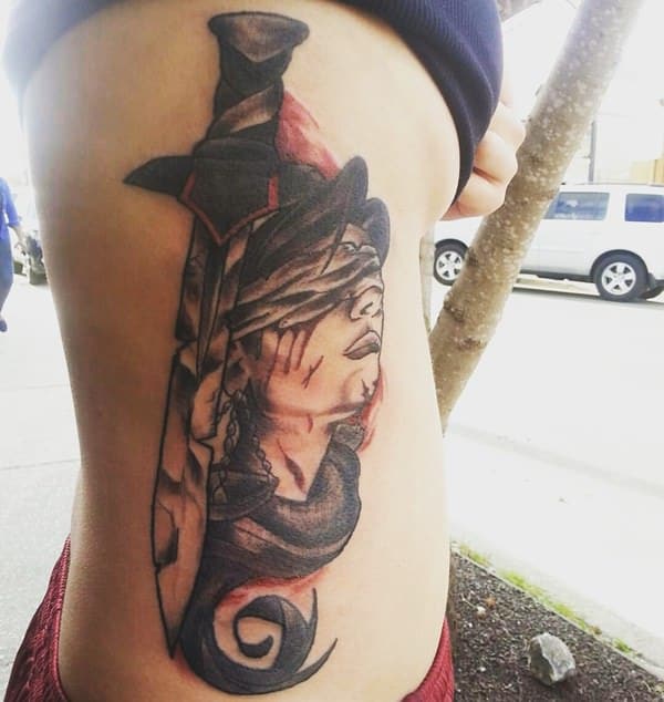 Rib cage tattoo design, idea 12