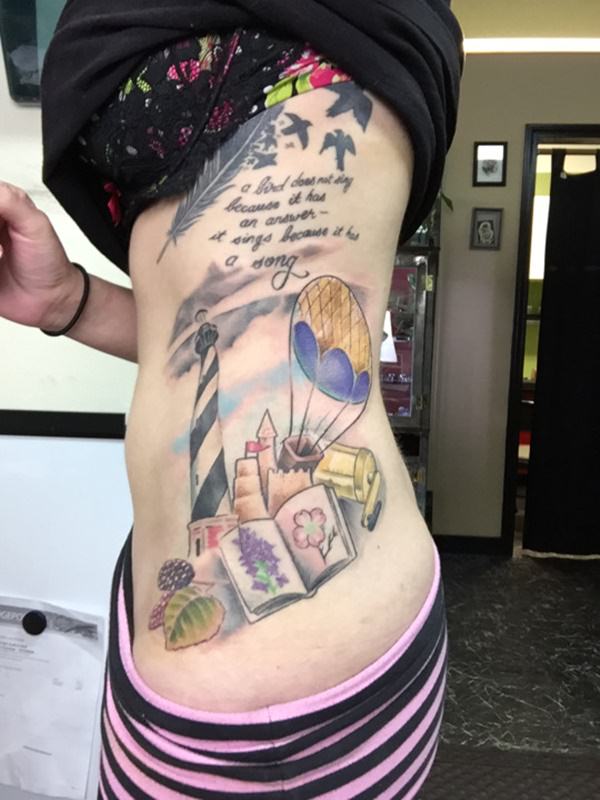 Rib cage tattoo design, idea 18