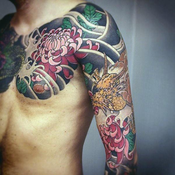 Chrysanthemum tattoo design design, idea 18