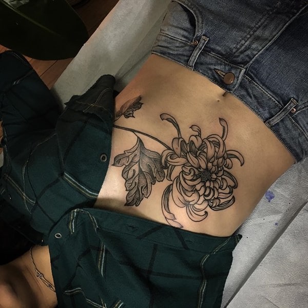 Chrysanthemum tattoo design design, idea 8