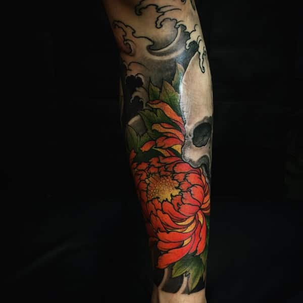 Chrysanthemum tattoo design design, idea 26