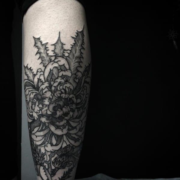 Chrysanthemum tattoo design design, idea 32