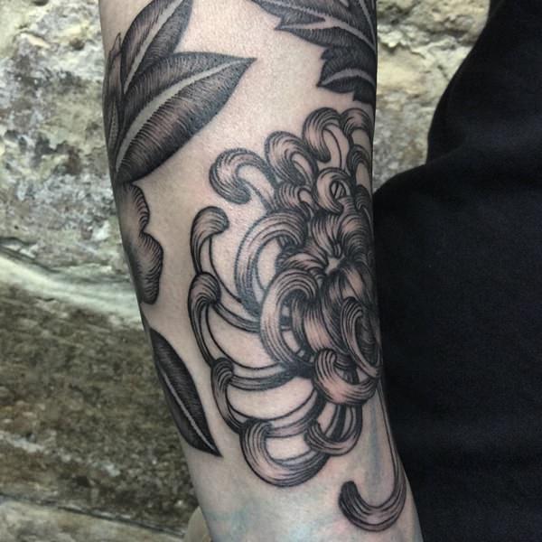 Chrysanthemum tattoo design design, idea 34