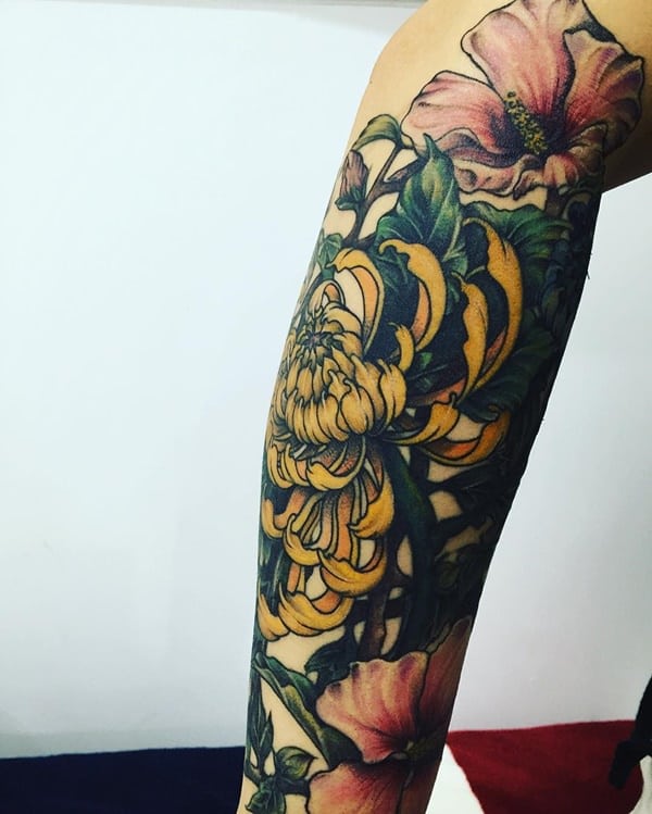 Chrysanthemum tattoo design design, idea 36
