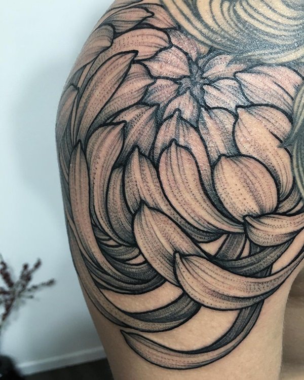 Chrysanthemum tattoo design design, idea 40