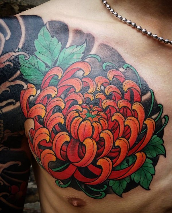 Chrysanthemum tattoo design design, idea 44