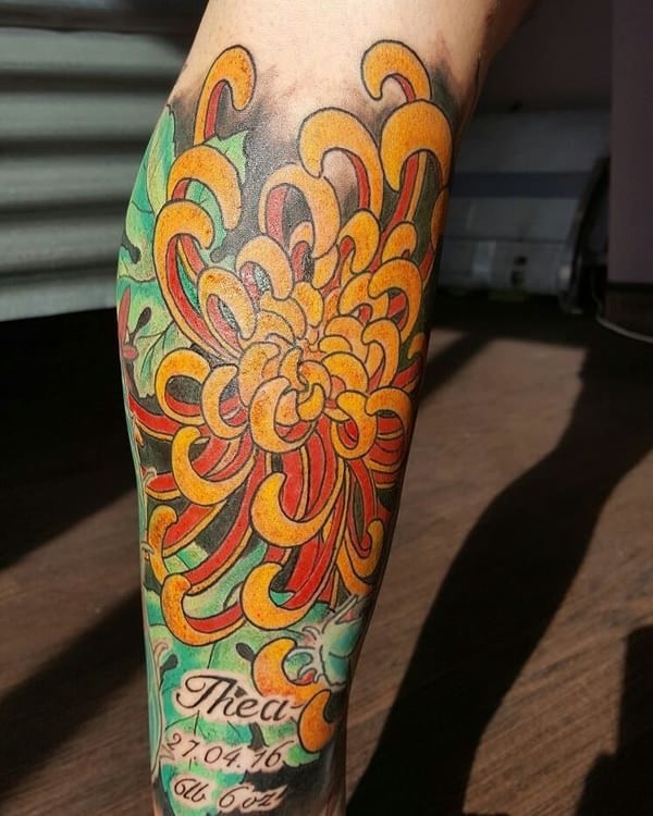 Chrysanthemum tattoo design design, idea 46