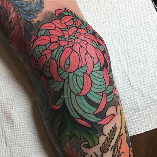 Chrysanthemum tattoo design design, idea 2