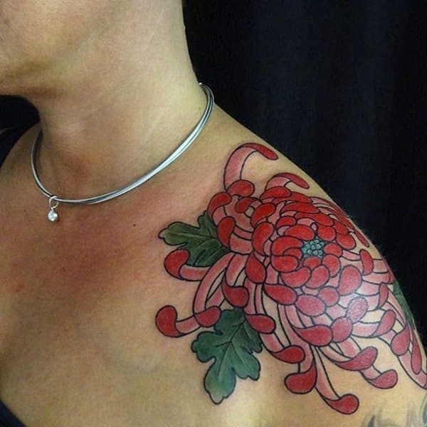 Chrysanthemum tattoo design design, idea 3