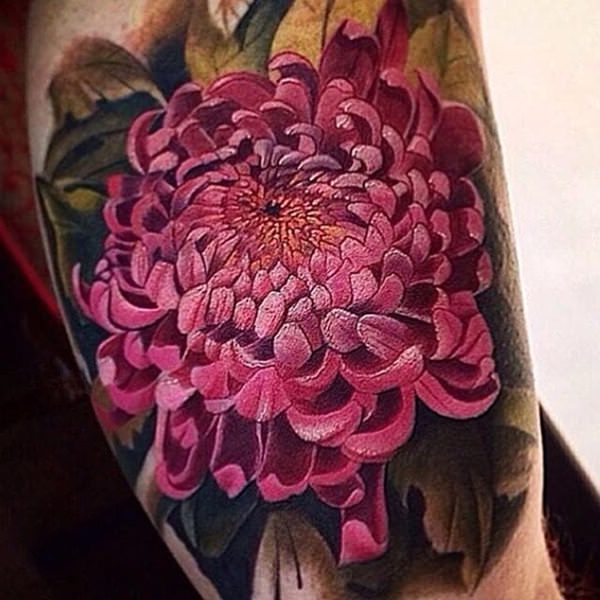 Chrysanthemum tattoo design design, idea 5