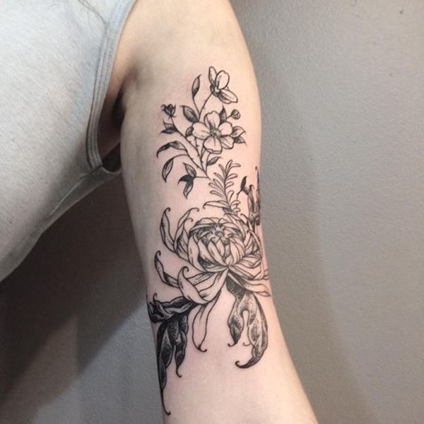 Chrysanthemum tattoo design design, idea 6