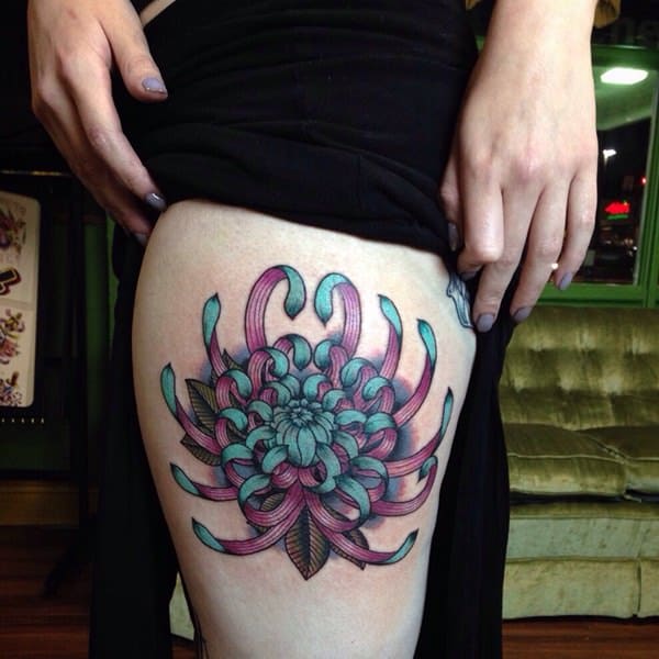 Chrysanthemum tattoo design design, idea 12