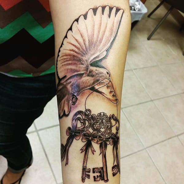 Dove tattoo design, idea 17