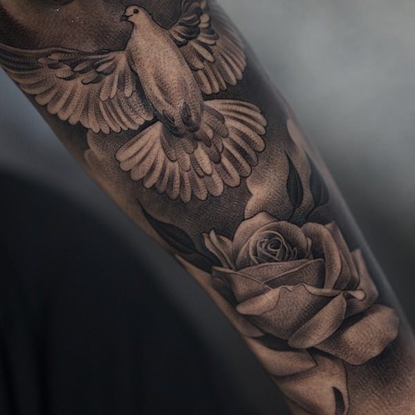 Dove tattoo design, idea 24