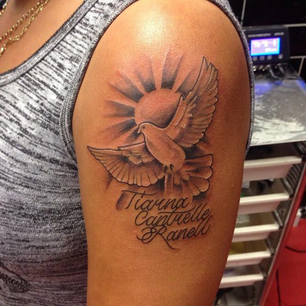 Dove tattoo design, idea 44