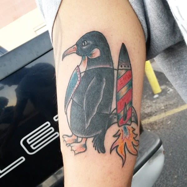 Penguin tattoos design, idea 11