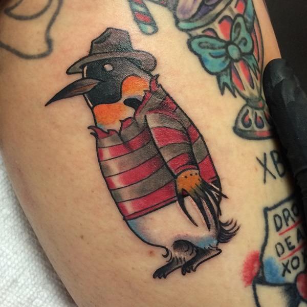 Penguin tattoos design, idea 12