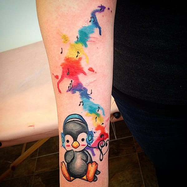 Penguin tattoos design, idea 16