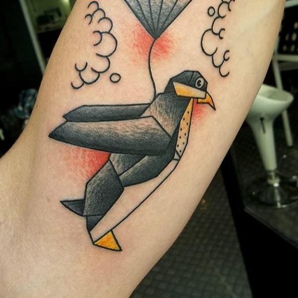 Penguin tattoos design, idea 18
