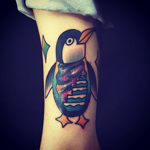 Penguin tattoos design, idea 22
