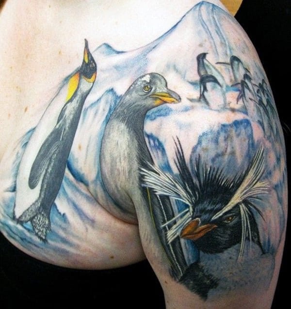 Penguin tattoos design, idea 31