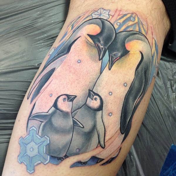 Penguin tattoos design, idea 6