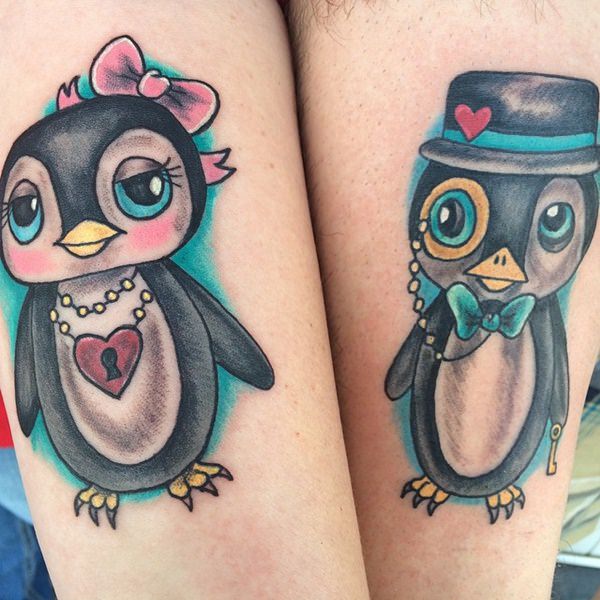 Penguin tattoos design, idea 7
