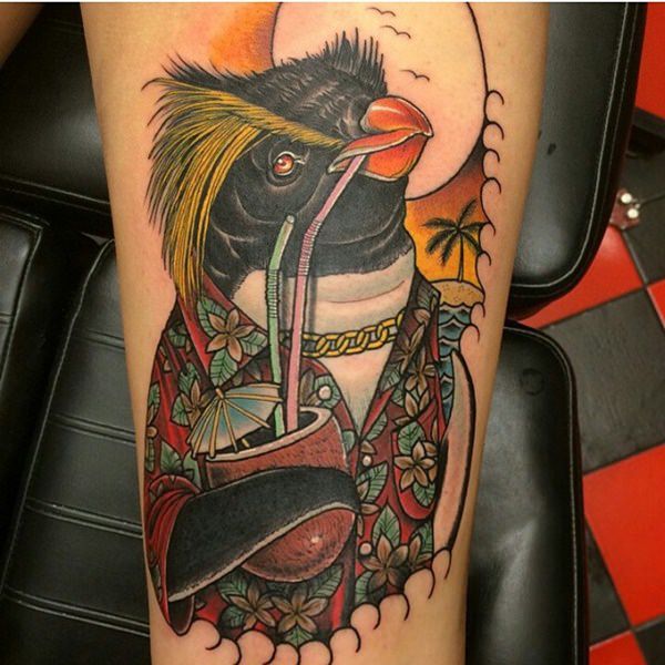 Penguin tattoos design, idea 9