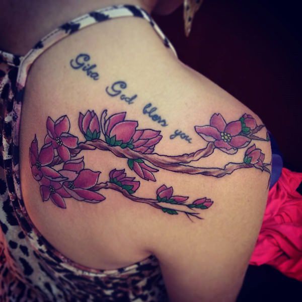 Cherry blossom tattoos design, idea 28