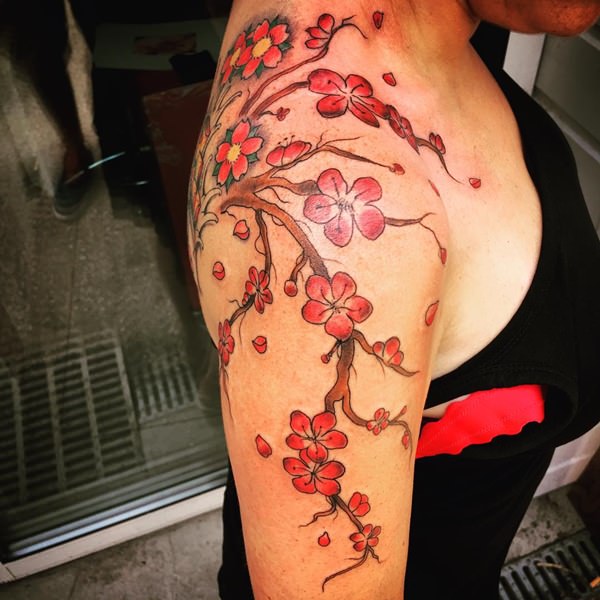 Cherry blossom tattoos design, idea 37