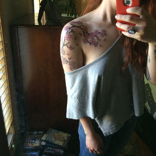Cherry blossom tattoos design, idea 50