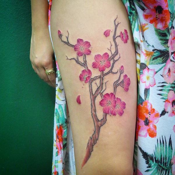 Cherry blossom tattoos design, idea 30