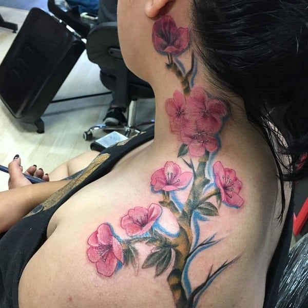 Cherry blossom tattoos design, idea 66